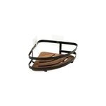 tagre de douche fixations adhsives 1 niveau en acier noir et acacia l. 19, 4 x h. 7 x p. 25 cm, 5five ...