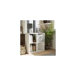 �tag�re modulable 4 cubes avec 2 portes en verre goodhome mixxit blanc