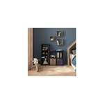 Étagère modulable 7 cubes avec 2 boîtes de rangement goodhome mixxit anthracite Étagère modulable 7 cubes avec 2 boîtes de rangement goodhome mixxit anthracite