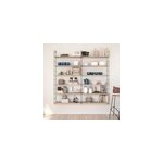 tagre murale modulable 12 tablettes et 3 chelles effet chne goodhome rigga h. 171, 2 x l. 160 x p. ...