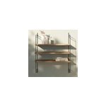 tagre murale modulable 3 tablettes et 2 chelles effet noyer goodhome rigga h. 87 x l. 60 x p. 19 cm ...