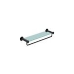 �tag�re avec porte - serviettes en verre et acier inoxydable noir h. 40 cm cavally goodhome