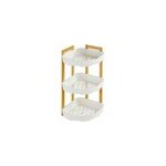 Etag�re de salle de bain bambou et plastique blanc, 3 niveaux, h. 45cm x p. 29cm five simply smart natur�o ...