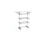 �tendoir � linge multifonction sur roulettes grande capacit� 25 m 3 niveaux et 2 portes - cintres, gris ...