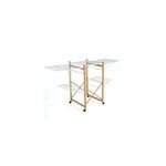 �tendoir � linge pliable sur roulettes 32 m d'�tendage 2 niveaux, aluminium effet bois et plastique blanc, ...