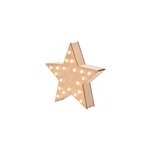 Etoile lumineuse en bois craquel� l. 30 x h. 28, 5 cm