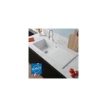 �vier en c�ramique 1 cuve � gauche � encastrer villeroy & boch subway style blanc brillant