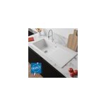 �vier en c�ramique 1 cuve � gauche � encastrer villeroy & boch subway style blanc mat