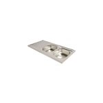 vier de cuisine  poser 2 bacs mayr acier inoxydable satin avec gouttoir