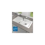 �vier de cuisine en c�ramique 1 cuve � encastrer villeroy & boch collection blanc brillant