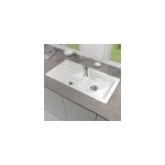 vier de cuisine en cramique 1 cuve  encastrer villeroy & boch collection blanc brillant