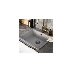 vier de cuisine sous - plan en composite de quartz gris 1 bac  encastrer goodhome sorrel