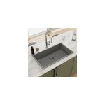 �vier de cuisine sous - plan en composite de quartz gris 1 bac � encastrer goodhome sorrel
