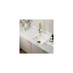 vier de cuisine en rsine blanc 1 bac  encastrer et gouttoir goodhome keluak