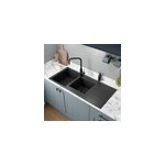 vier de cuisine en rsine noir 2 bacs  encastrer et gouttoir goodhome keluak