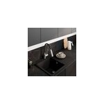 �vier de cuisine en r�sine noir � encastrer 1 bac avec �gouttoir et robi flexible fossum