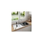 Evier  encastrer en inox microstructur 1 bac et gouttoir l. 50 x h. 21 x p. 100 cm goodhome lucerne ...