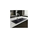 �vier en r�sine noire mate 2 bacs � encastrer ising