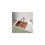 vier sous - plan en inox finition cuivre 1 bac  encastrer essebagno inoxa 54