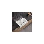 vier timbre d'office de cuisine  poser 2 bacs carea granit blanc glacial