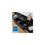 �vier timbre d'office de cuisine � poser 2 bacs tradition villeroy & boch c�ramique noir mat