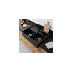 vier timbre d'office de cuisine  poser 2 bacs tradition villeroy & boch cramique noir mat