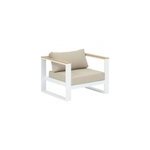 Fauteuil bas de jardin emperia aluminium epoxy blanc hespride