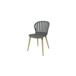 Chaise de jardin vao en rsine gris anthracite et pitement en aluminium imitation bois