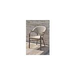 Fauteuil de jardin empilable ushua�a dcb garden aluminium et textil�ne lin l 56 x p 60 x h 85 cm