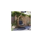 Fauteuil de jardin goodhome apolima en acier et rotin synthtique - coloris marron rotin et noir bne ...