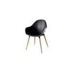 Fauteuil de jardin goodhome kiwee en plastique recycl - coloris noir - hauteur 84 cm