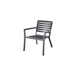 Fauteuil de jardin goodhome mikyo en aluminium - coloris noir �b�ne - hauteur 75 cm