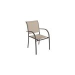 Fauteuil de jardin piazza aluminium et polyester lin / tonka h. 87 cm Fauteuil de jardin piazza aluminium et polyester lin / tonka h. 87 cm