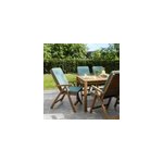 Fauteuil de jardin pliant goodhome denia en bois d'acacia - coloris marron - hauteur 107 cm