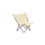 Fauteuil de jardin pliant lafuma seville en toile en polyester - coloris �cru - hauteur 87 cm