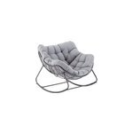 Fauteuil de jardin rocking chair paopao acier et polyester gris h. 44 cm hespéride Fauteuil de jardin rocking chair paopao acier et polyester gris h. 44 cm hespéride