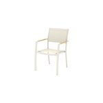 Fauteuil de jardin empilable rowa en aluminium coloris crème et accoudoirs imitation bois goodhome Fauteuil de jardin empilable rowa en aluminium coloris crème et accoudoirs imitation bois goodhome