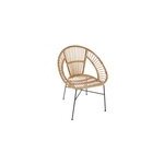 Fauteuil en rotin et acier atmosphera keko beige