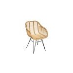 Fauteuil en rotin et acier atmosphera koeta beige