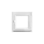 Fen�tre 1 vantail oscillo - battante, tirant droit double vitrage goodhome en pvc blanc l. 55 x h. 63 ...