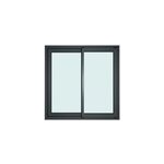 Fentre 2 vantaux coulissante double vitrage goodhome en aluminium gris l. 103 x h. 117 cm