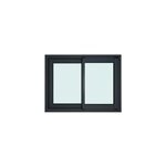 Fentre 2 vantaux coulissante double vitrage goodhome en aluminium gris l. 103 x h. 77 cm
