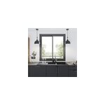 Fentre 2 vantaux coulissante double vitrage goodhome en aluminium gris l. 123 x h. 137 cm
