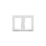 Fen�tre 2 vantaux oscillo - battante, tirant droit double vitrage goodhome en pvc blanc l. 105 x h. 78 ...