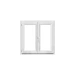 Fen�tre 2 vantaux oscillo - battante, tirant droit double vitrage goodhome en pvc blanc l. 105 x h. 98 ...