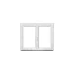 Fen�tre 2 vantaux oscillo - battante, tirant droit double vitrage goodhome en pvc blanc l. 125 x h. 98 ...