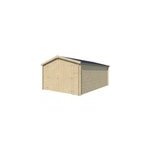 Garage en bois p. 28mm surface totale 20. 06m toiture en bacs acier