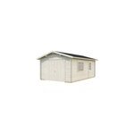 Garage en bois naturel roger palmako avec porte double �p. 44mm 26, 3m�