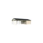 Garage en bois roger portes battantes 19m² + carport 33, 2m² palmako Garage en bois roger portes battantes 19m² + carport 33, 2m² palmako