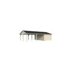 Garage en bois roger portes battantes et carport 64 m� palmako